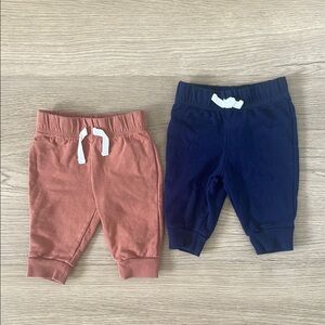 Carter's Rust Orange & Navy Blue Baby Sweatpants Set